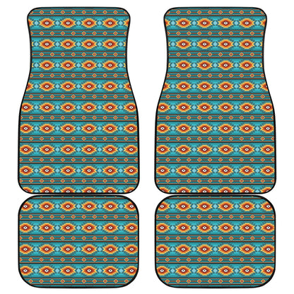 Ethnic Southwestern Navajo Pattern Print Front and Back Car Floor Mats