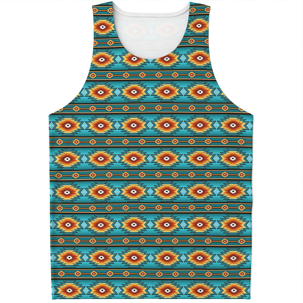 Ethnic Southwestern Navajo Pattern Print Men's Tank Top