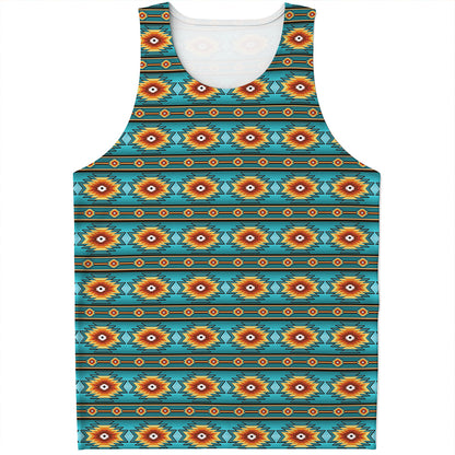 Ethnic Southwestern Navajo Pattern Print Men's Tank Top
