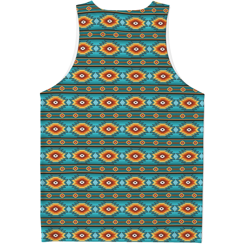 Ethnic Southwestern Navajo Pattern Print Men's Tank Top