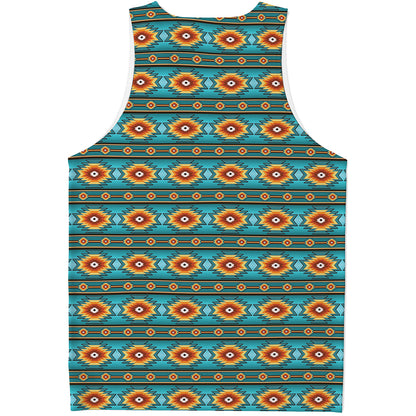 Ethnic Southwestern Navajo Pattern Print Men's Tank Top