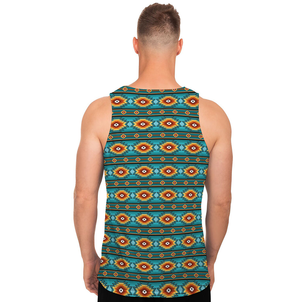 Ethnic Southwestern Navajo Pattern Print Men's Tank Top
