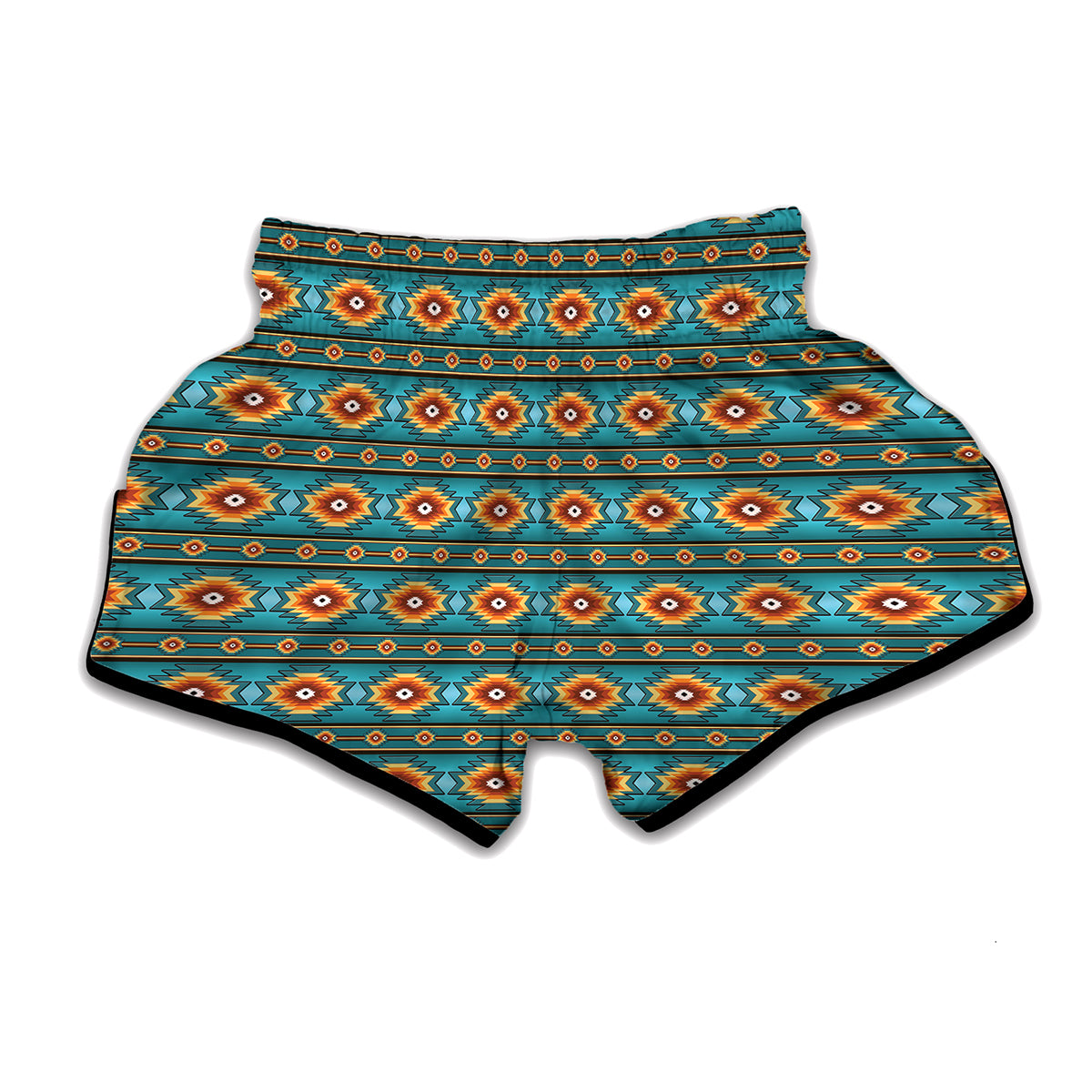 Ethnic Southwestern Navajo Pattern Print Muay Thai Boxing Shorts