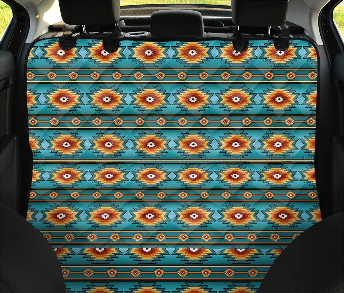 Ethnic Southwestern Navajo Pattern Print Pet Car Back Seat Cover