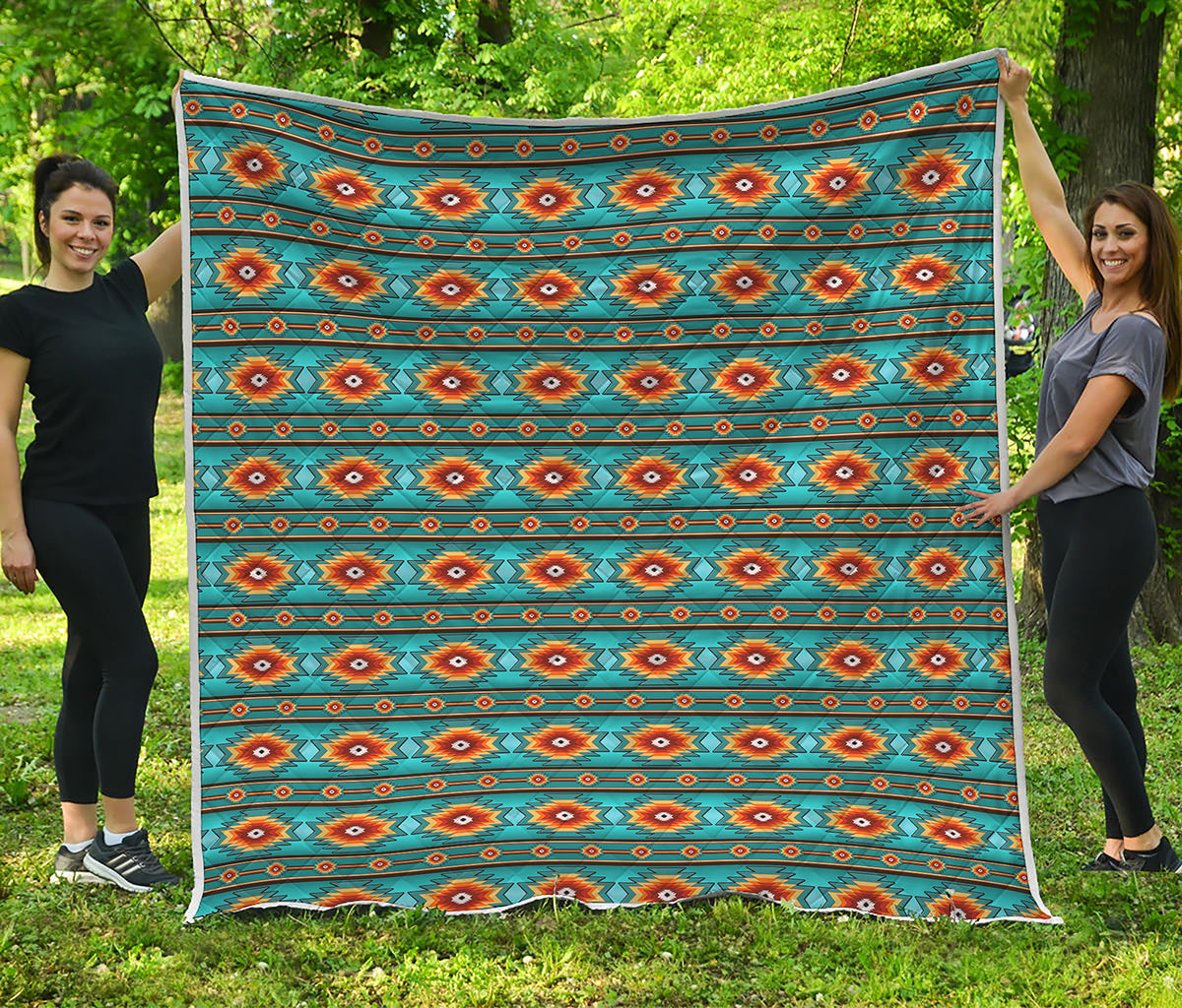 Ethnic Southwestern Navajo Pattern Print Quilt