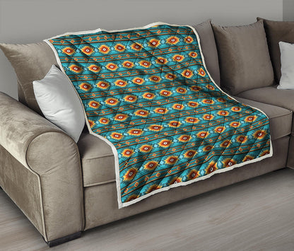 Ethnic Southwestern Navajo Pattern Print Quilt