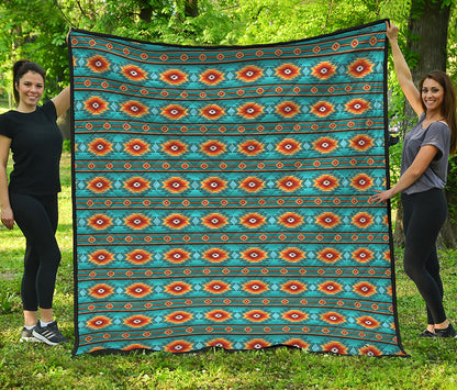 Ethnic Southwestern Navajo Pattern Print Quilt