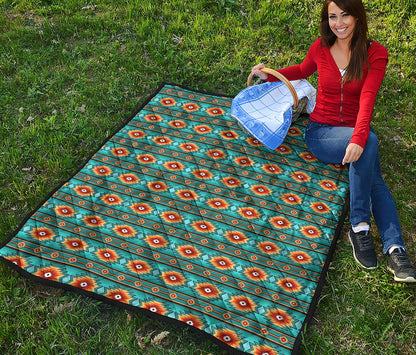 Ethnic Southwestern Navajo Pattern Print Quilt