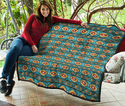 Ethnic Southwestern Navajo Pattern Print Quilt