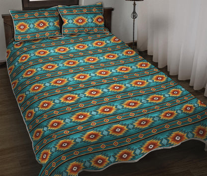 Ethnic Southwestern Navajo Pattern Print Quilt Bed Set