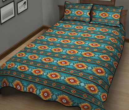 Ethnic Southwestern Navajo Pattern Print Quilt Bed Set
