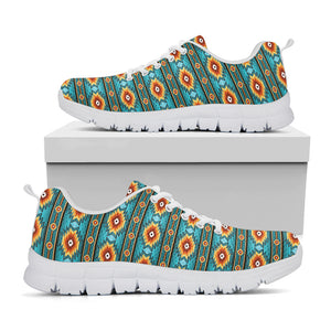 Ethnic Southwestern Navajo Pattern Print White Sneakers