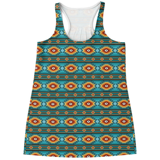 Ethnic Southwestern Navajo Pattern Print Women's Racerback Tank Top