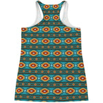 Ethnic Southwestern Navajo Pattern Print Women's Racerback Tank Top