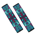 Ethnic Teal Bohemian Pattern Print Car Seat Belt Covers