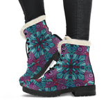 Ethnic Teal Bohemian Pattern Print Comfy Boots GearFrost