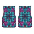 Ethnic Teal Bohemian Pattern Print Front Car Floor Mats