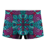 Ethnic Teal Bohemian Pattern Print Men's Boxer Briefs