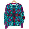 Ethnic Teal Bohemian Pattern Print Men's Crewneck Sweatshirt GearFrost