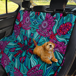 Ethnic Teal Bohemian Pattern Print Pet Car Back Seat Cover
