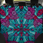 Ethnic Teal Bohemian Pattern Print Pet Car Back Seat Cover