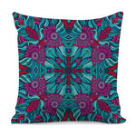 Ethnic Teal Bohemian Pattern Print Pillow Cover