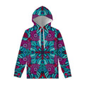 Ethnic Teal Bohemian Pattern Print Pullover Hoodie