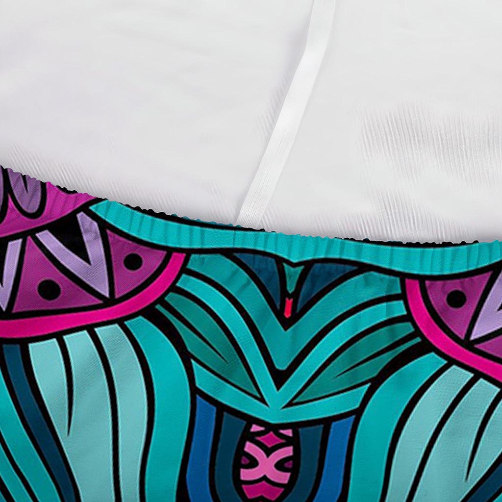 Ethnic Teal Bohemian Pattern Print Sofa Cover