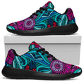 Ethnic Teal Bohemian Pattern Print Walking Shoes
