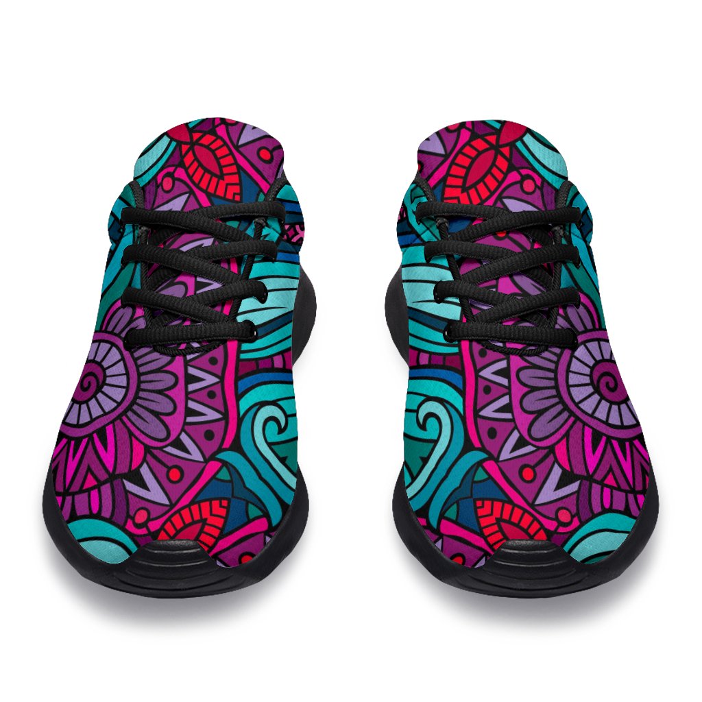 Ethnic Teal Bohemian Pattern Print Sport Shoes GearFrost