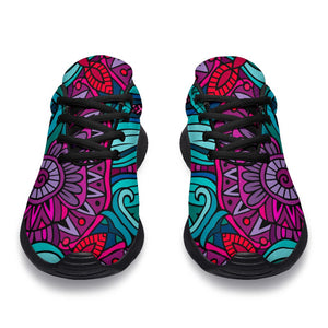 Ethnic Teal Bohemian Pattern Print Sport Shoes GearFrost