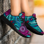 Ethnic Teal Bohemian Pattern Print Sport Shoes GearFrost