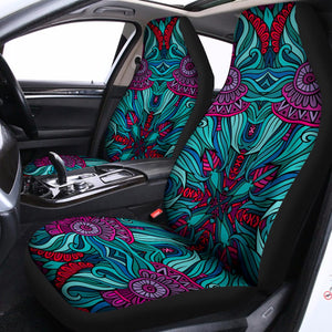 Ethnic Teal Bohemian Pattern Print Universal Fit Car Seat Covers