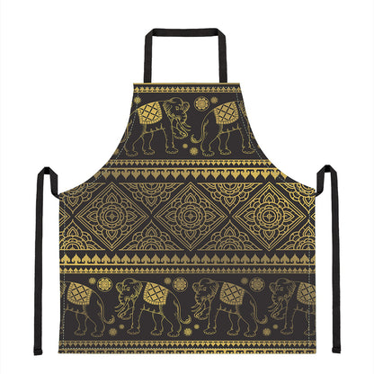 Ethnic Thai Elephant Pattern Print Apron