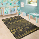 Ethnic Thai Elephant Pattern Print Area Rug