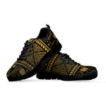 Ethnic Thai Elephant Pattern Print Black Sneakers
