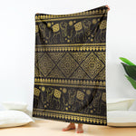 Ethnic Thai Elephant Pattern Print Blanket