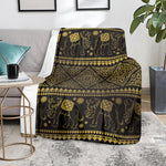 Ethnic Thai Elephant Pattern Print Blanket