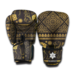 Ethnic Thai Elephant Pattern Print Boxing Gloves