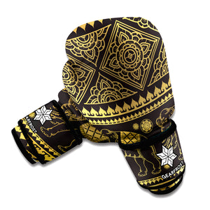 Ethnic Thai Elephant Pattern Print Boxing Gloves