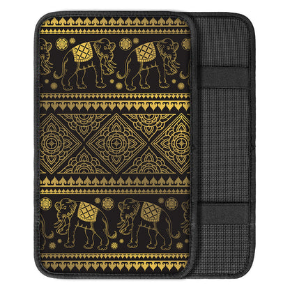 Ethnic Thai Elephant Pattern Print Car Center Console Cover