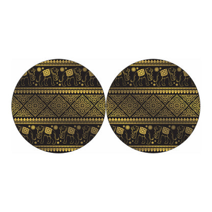 Ethnic Thai Elephant Pattern Print Car Coasters