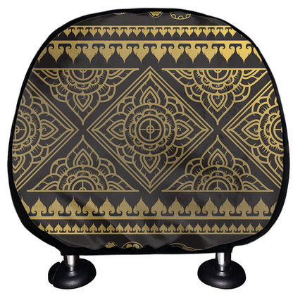 Ethnic Thai Elephant Pattern Print Car Headrest Covers