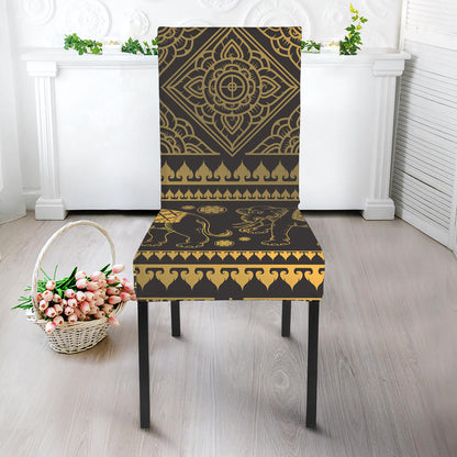 Ethnic Thai Elephant Pattern Print Dining Chair Slipcover