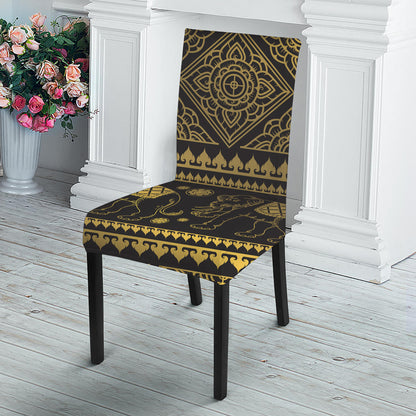 Ethnic Thai Elephant Pattern Print Dining Chair Slipcover
