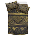 Ethnic Thai Elephant Pattern Print Duvet Cover Bedding Set