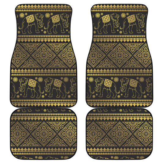Ethnic Thai Elephant Pattern Print Front and Back Car Floor Mats