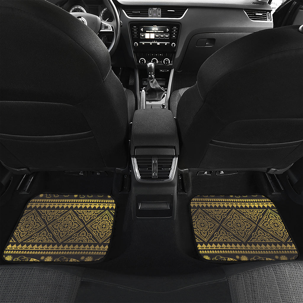 Ethnic Thai Elephant Pattern Print Front and Back Car Floor Mats