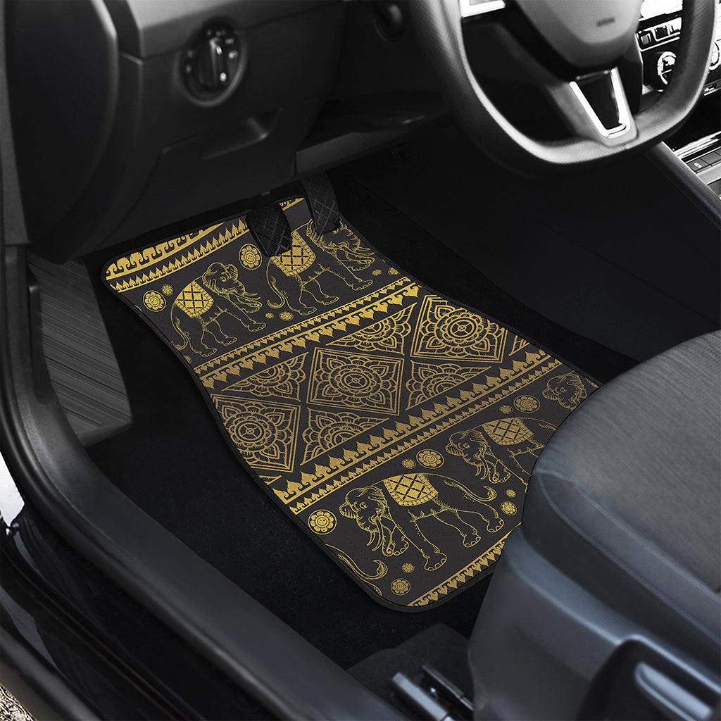 Ethnic Thai Elephant Pattern Print Front and Back Car Floor Mats