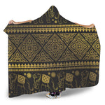 Ethnic Thai Elephant Pattern Print Hooded Blanket